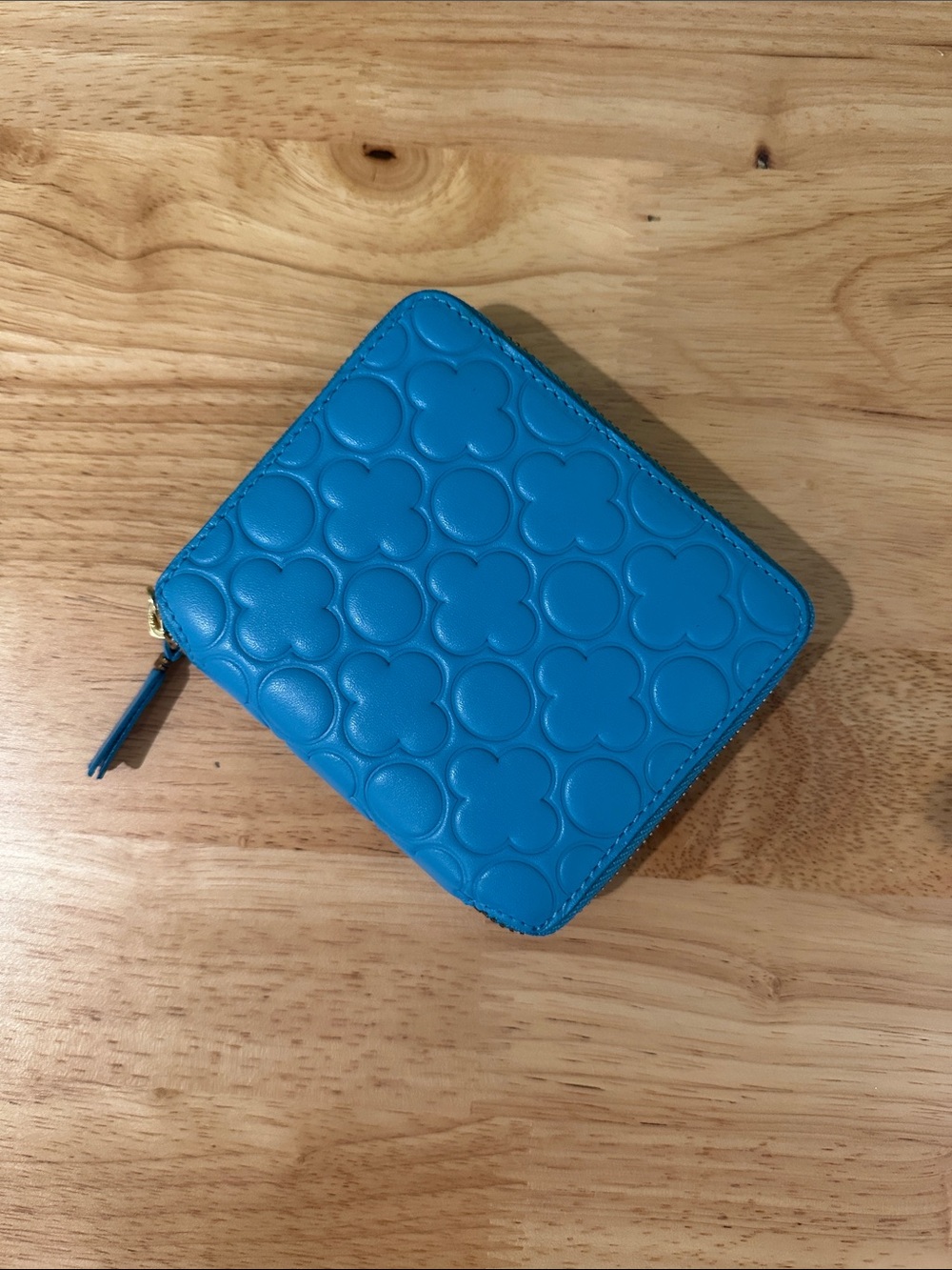 Comme des Garçons Blue Embossed Wallet New without tags